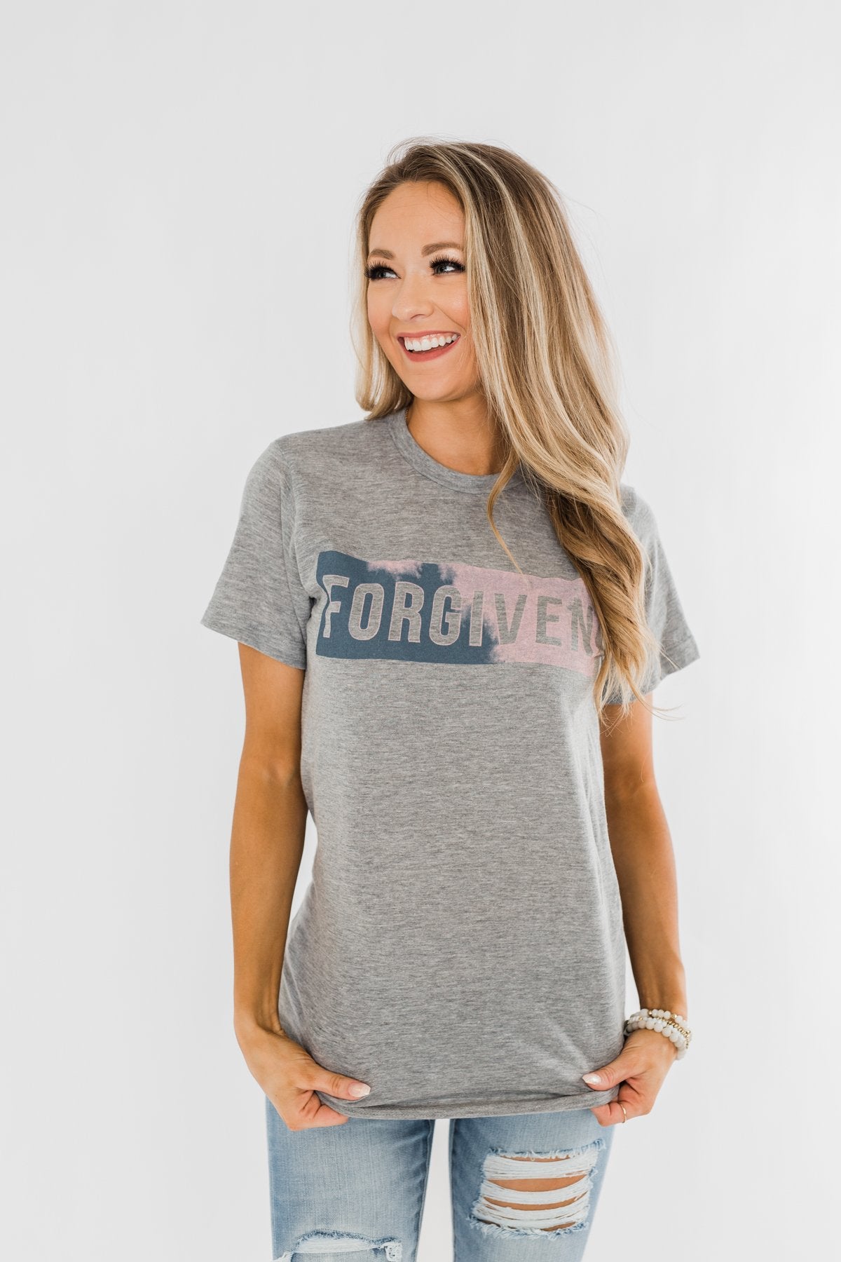 "Forgiven" Graphic Tee- Grey