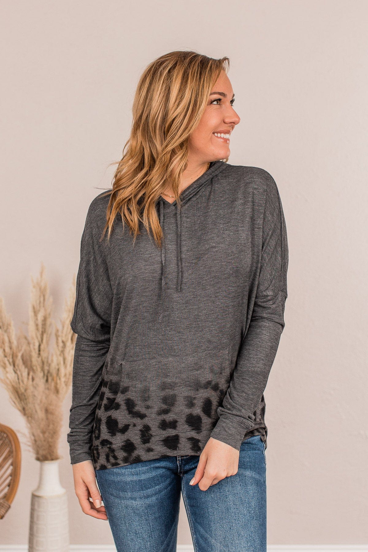 I Can And Will Lightweight Hoodie- Charcoal Leopard