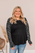 Front Row Seats Long Sleeve Top- Charcoal Leopard