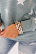 Marble Beaded Bracelet Set- Ivory & Gold