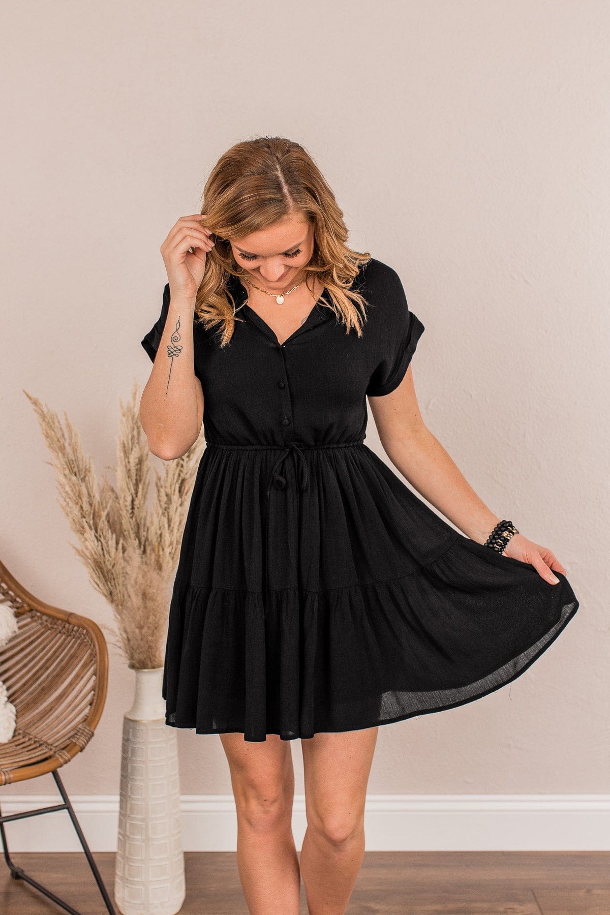 collared party dress Halter Lapel Collar Maxi Dress Black White