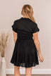 Always Wait For Me Collared Mini Dress- Black