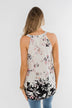 All Around Me Floral Babydoll Tank Top- Off White & Black