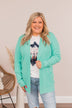Cloud Nine Waffle Knit Cardigan- Mint