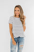 Between The Lines Striped Top- Black & White