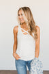 Places to Go Criss Cross Tank Top- Off-White