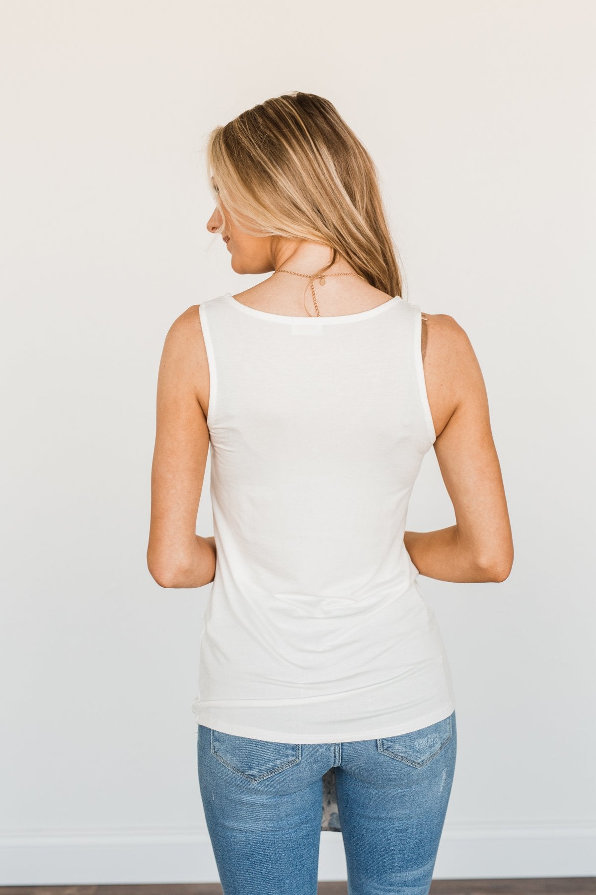 Places to Go Criss Cross Tank Top- Off-White
