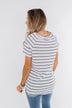 Between The Lines Striped Top- Black & White