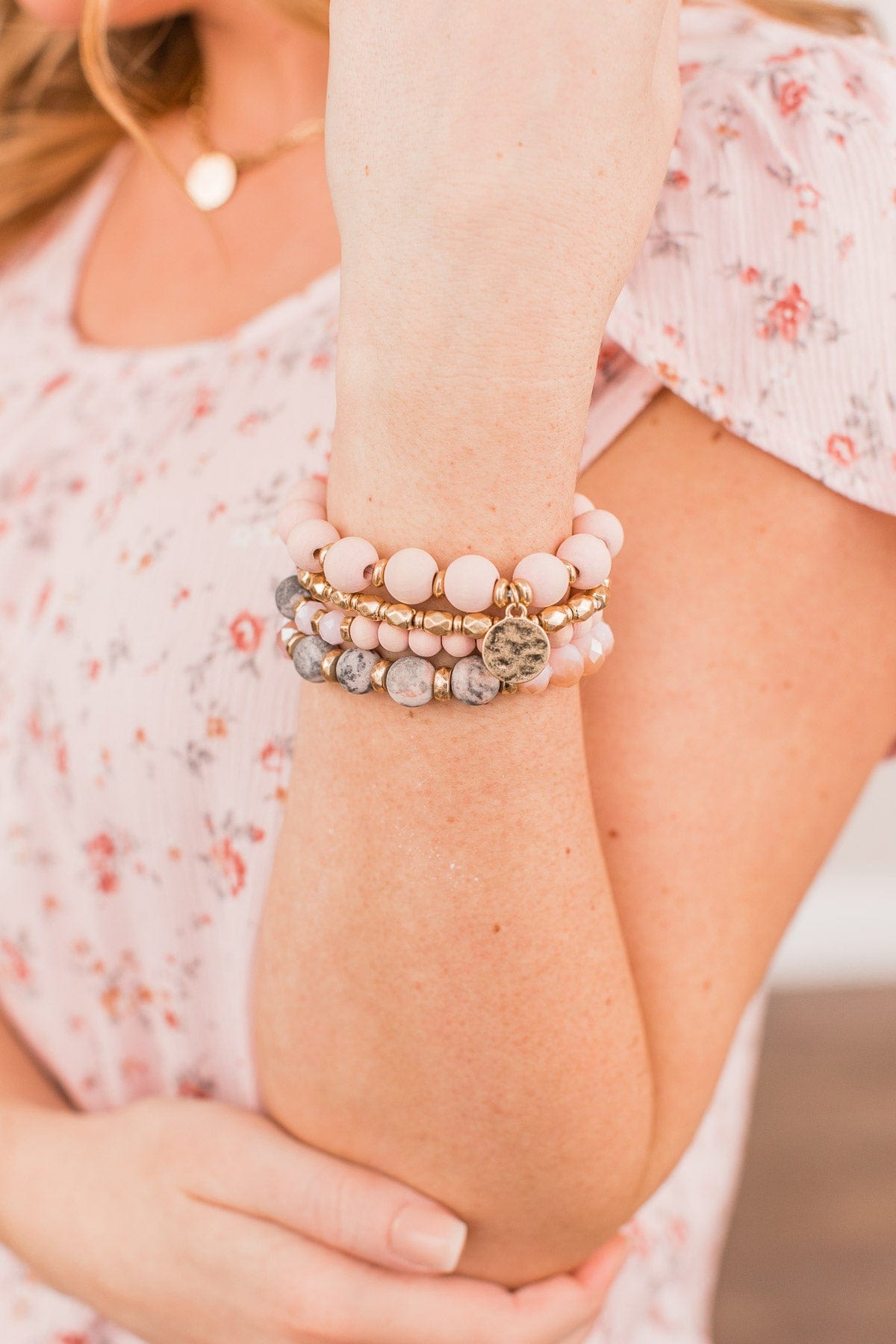 My New Obsession 4 Layer Bracelet- Pink & Gold