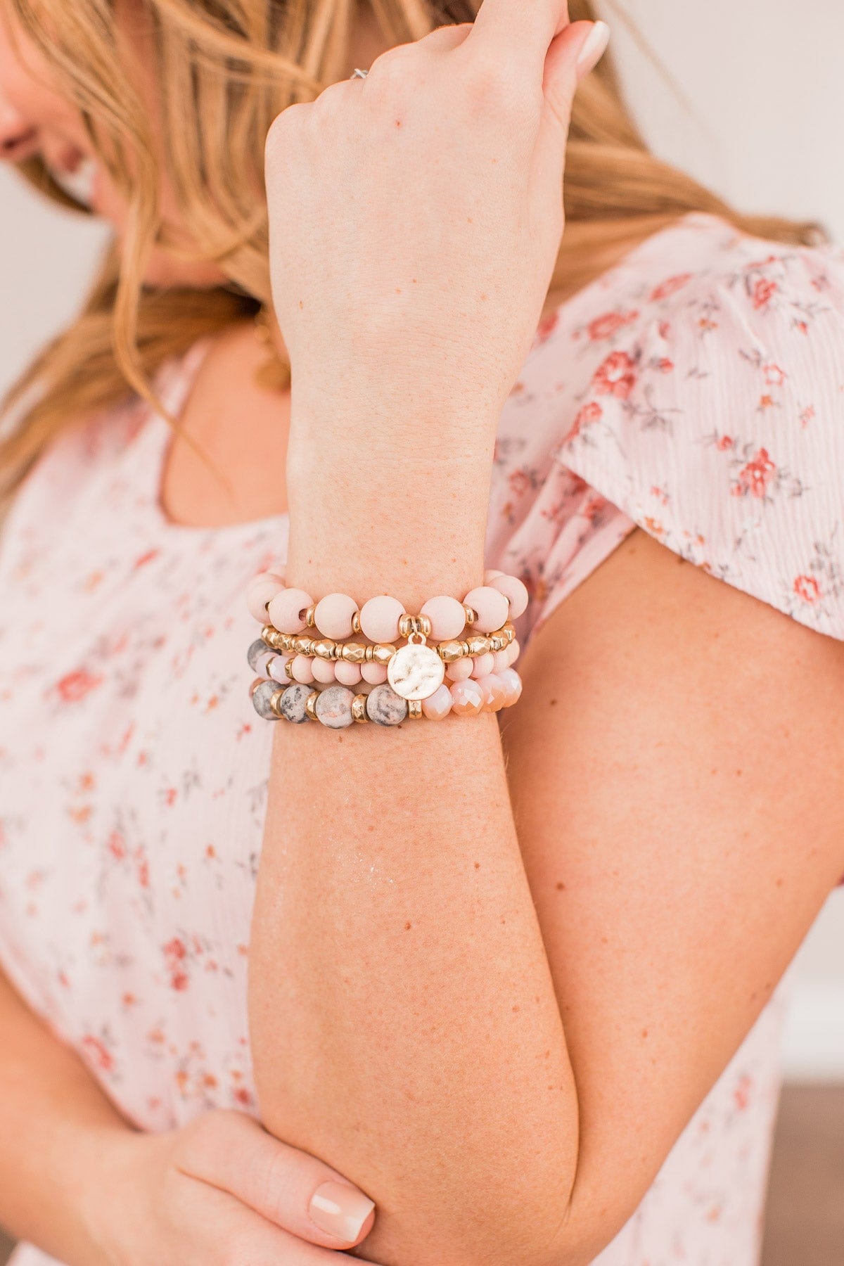 My New Obsession 4 Layer Bracelet- Pink & Gold