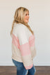 Chasing My Dreams Color Block Top- Ivory, Dusty Pink & Oatmeal