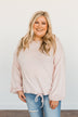 Social Butterfly Drawstring Pullover Top- Dusty Pink