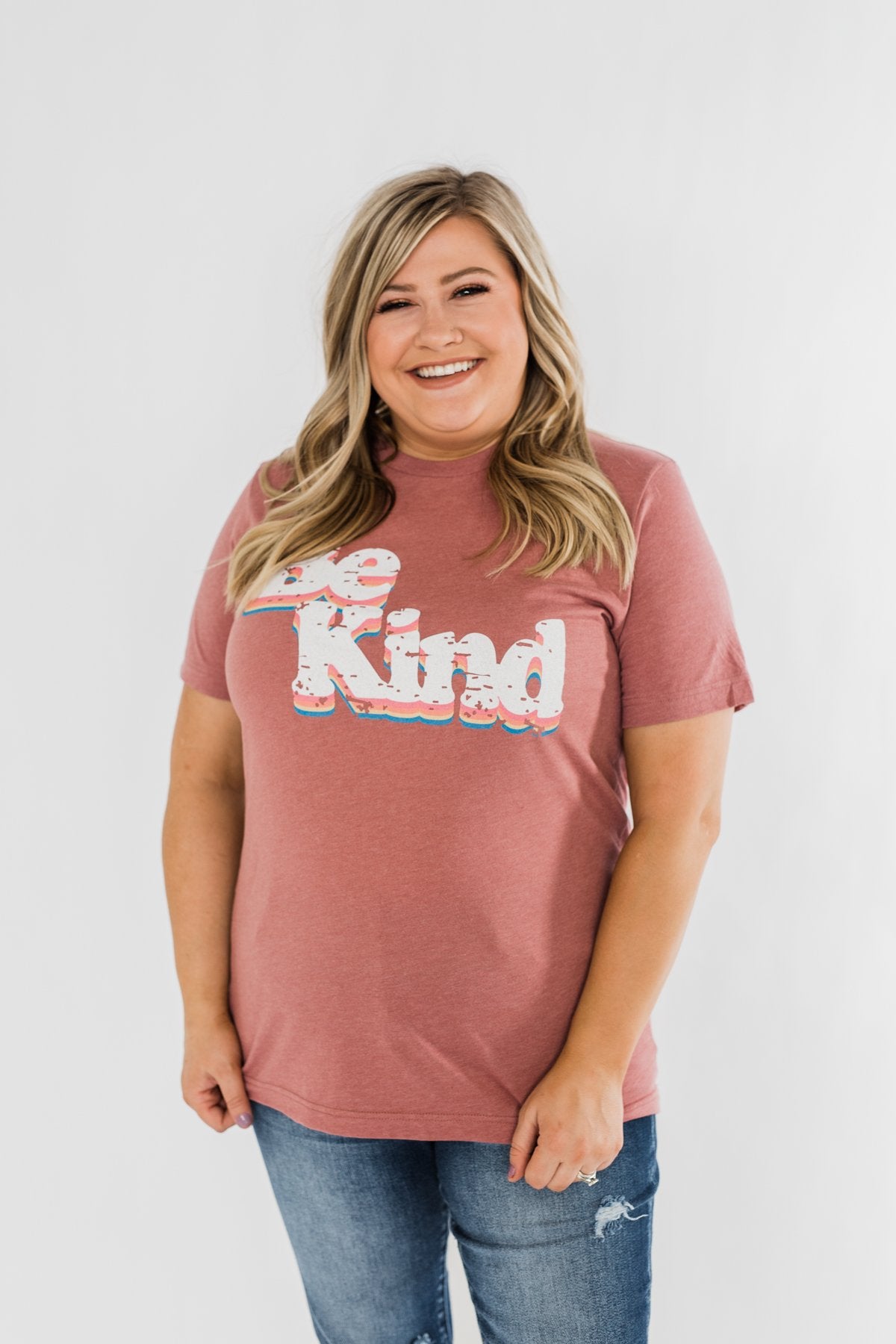 "Be Kind" Graphic Tee- Heather Mauve