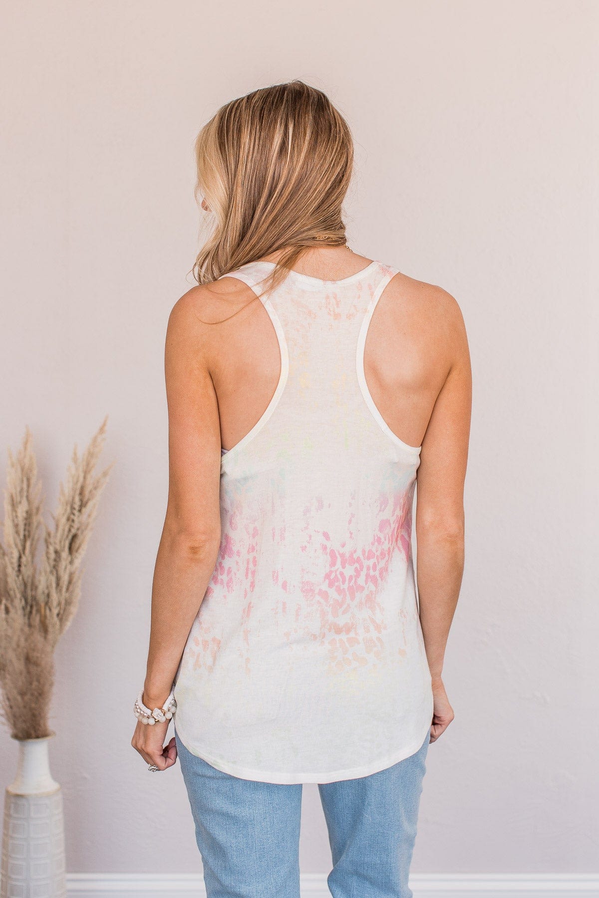 Because You Care Animal Print Tank- Ivory