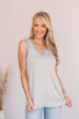 Moments To Remember Striped Tank- Gray
