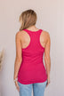 Can't Get The Best Of Me Knit Tank- Fuchsia