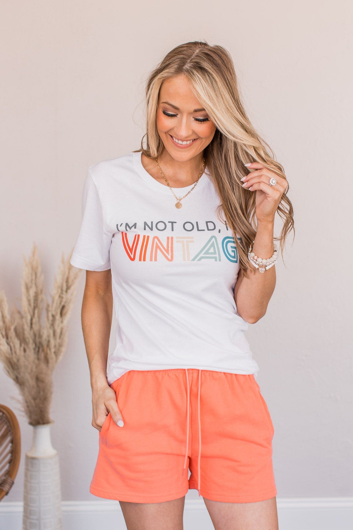 "I'm Not Old, I'm Vintage" Graphic Tee- White