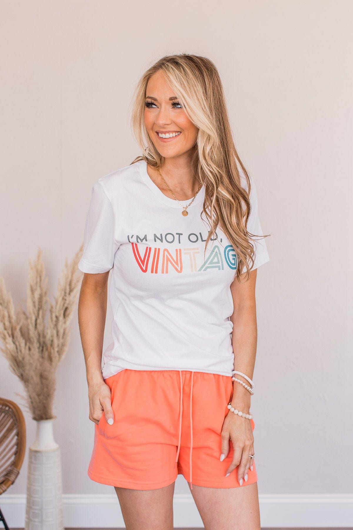 "I'm Not Old, I'm Vintage" Graphic Tee- White