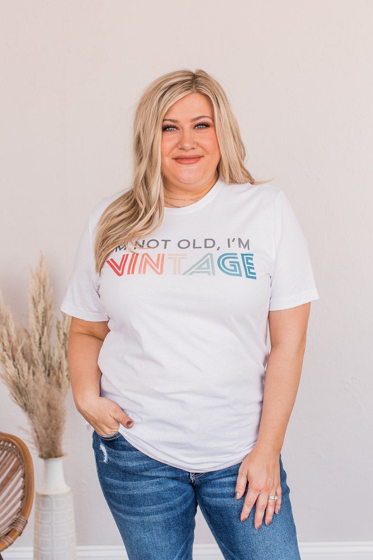 "I'm Not Old, I'm Vintage" Graphic Tee- White