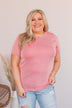 Making A Statement Ribbed Knit Top- Pink