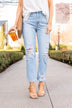 YMI High Waisted Mom Jean- Pamela Wash