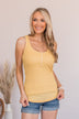 Tight Knit Love Button Tank- Mustard