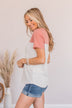 Ready For What's Next V-Neck Top- Dusty Coral