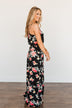 Off To The Tropics Floral Maxi Dress- Black