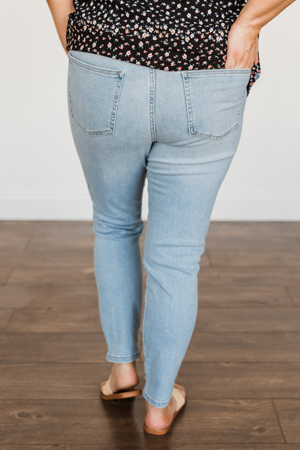 Just USA Distressed Skinny Jeans- Iris Wash