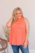 About To Get Good Peplum Tank- Coral