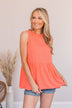 About To Get Good Peplum Tank- Coral