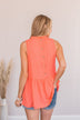 About To Get Good Peplum Tank- Coral