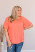 Energy Abounds Flutter Sleeve Top- Coral