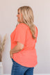 Energy Abounds Flutter Sleeve Top- Coral