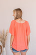 Energy Abounds Flutter Sleeve Top- Coral