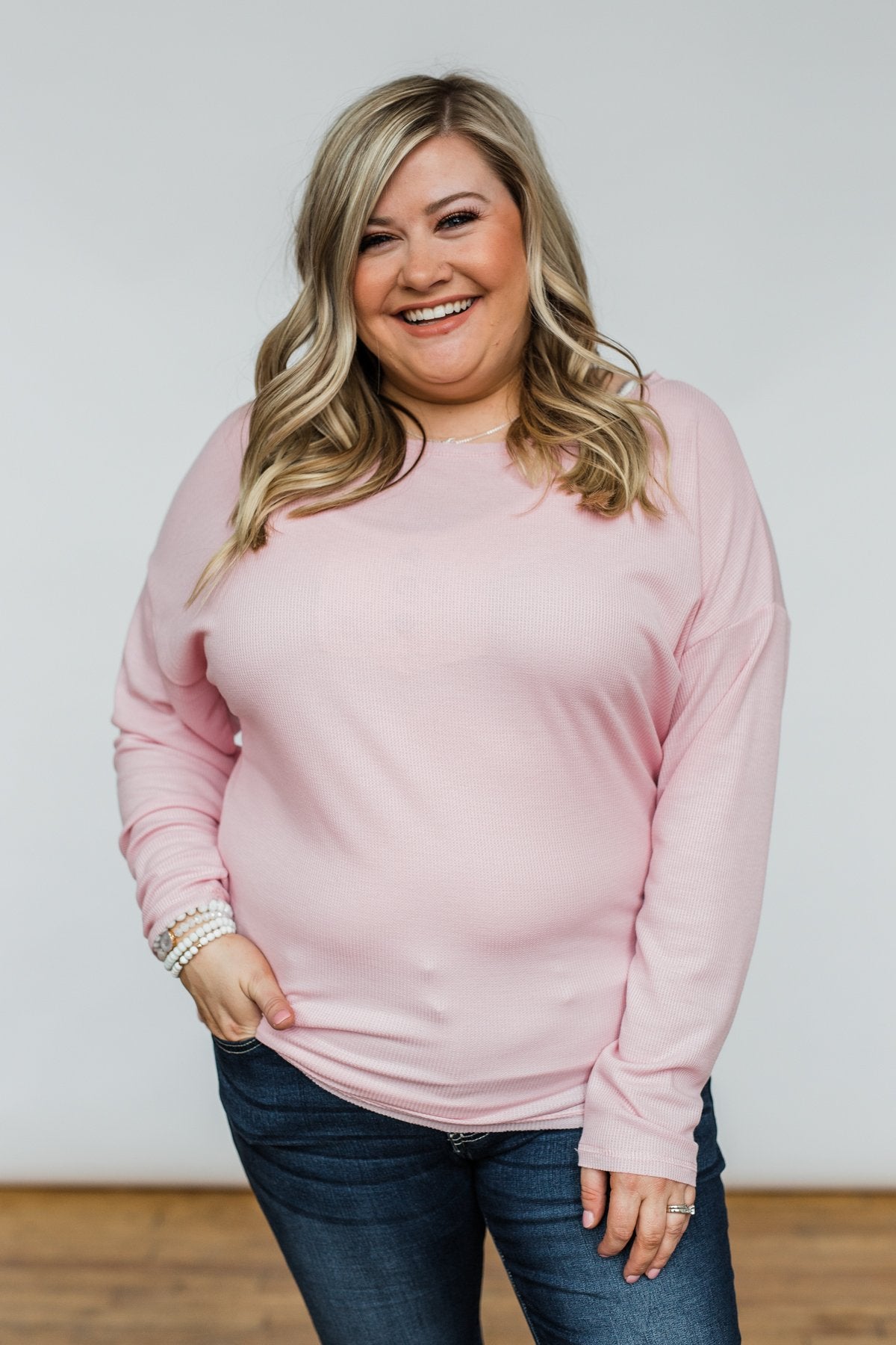 Lightweight Long Sleeve Thermal Top- Pink