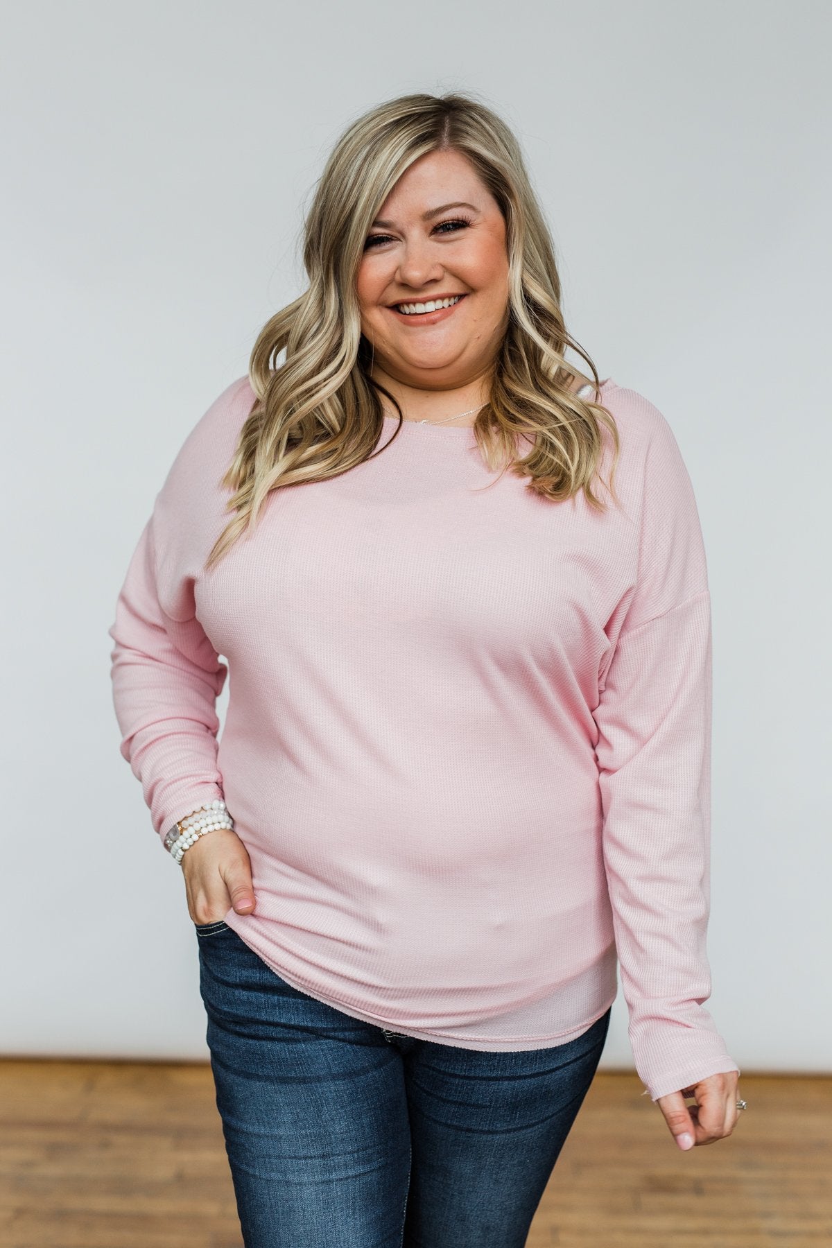 Lightweight Long Sleeve Thermal Top- Pink