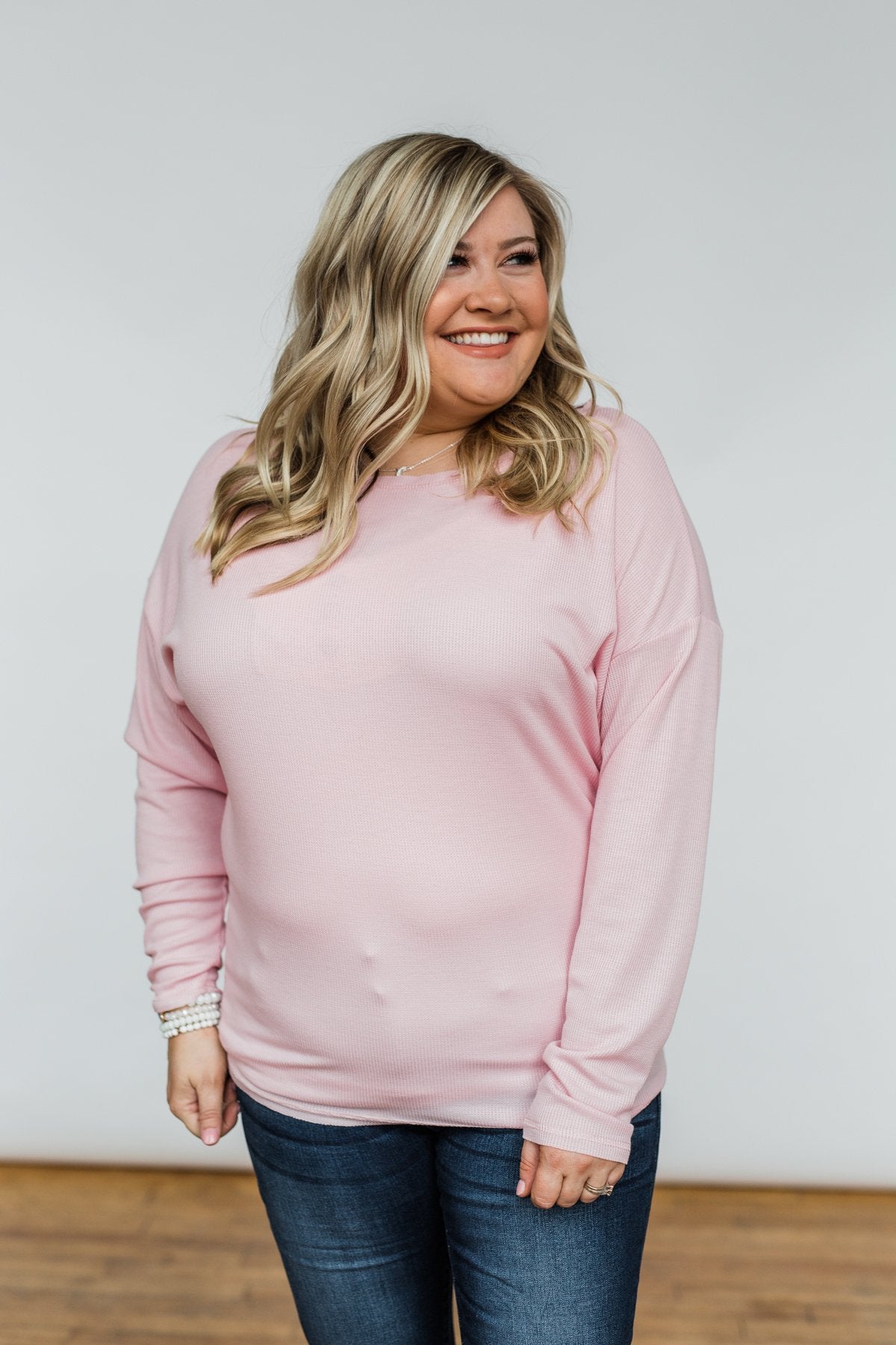 Lightweight Long Sleeve Thermal Top- Pink