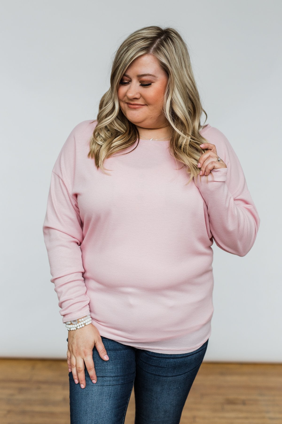 Lightweight Long Sleeve Thermal Top- Pink