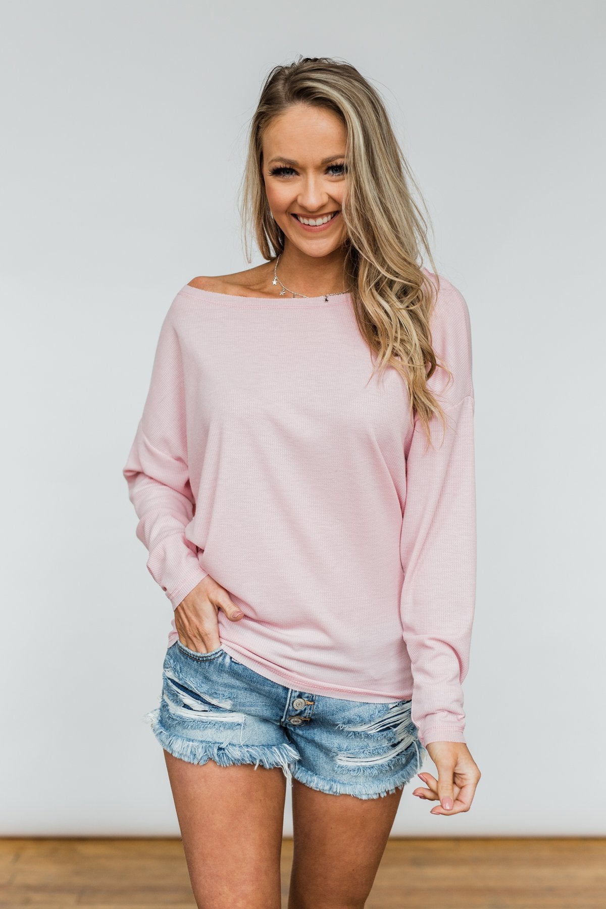 Lightweight Long Sleeve Thermal Top- Pink