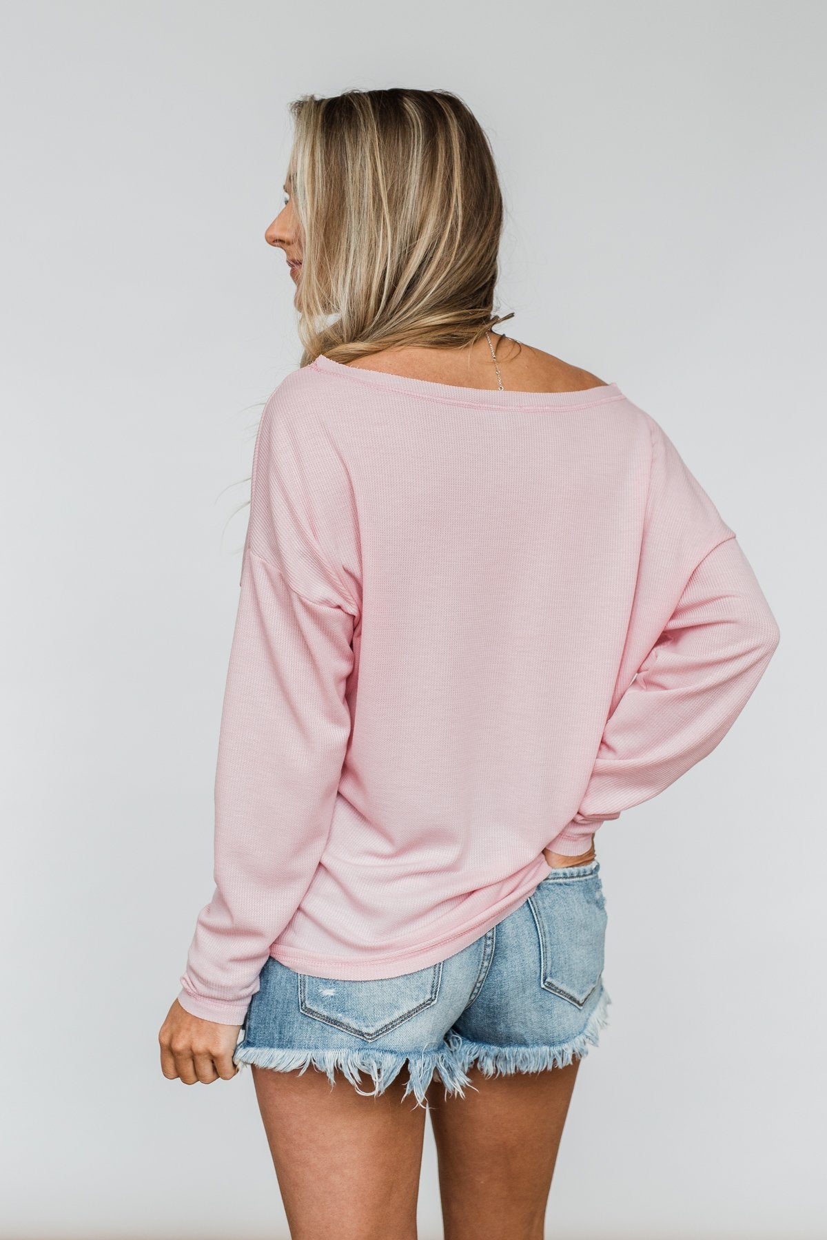 Lightweight Long Sleeve Thermal Top- Pink