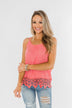 Calling My Name Crochet Tank Top- Coral