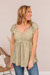 Dreaming Of Daisies Floral Top- Olive