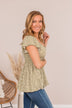 Dreaming Of Daisies Floral Top- Olive