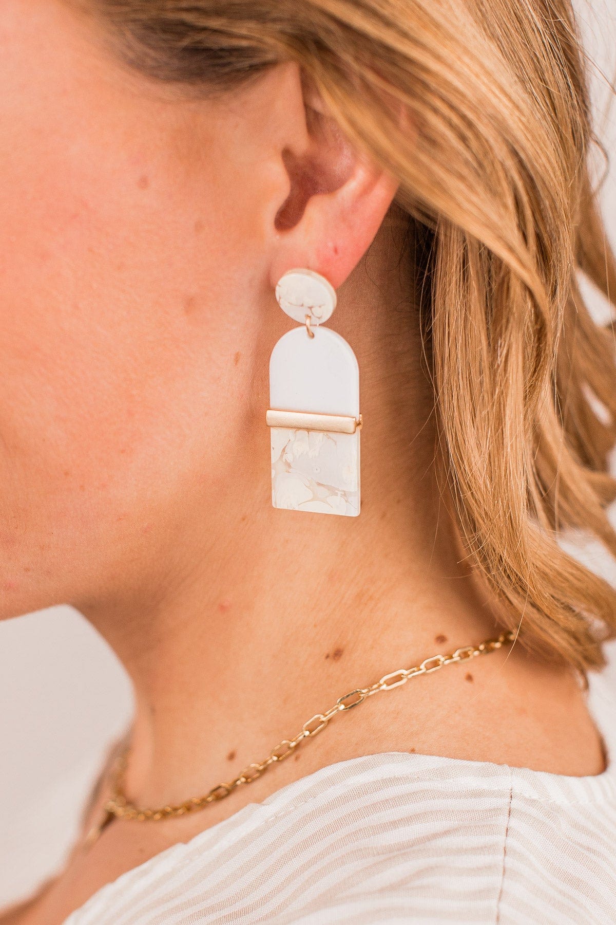 Joyful Smiles Dangle Earrings- Ivory