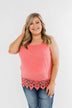 Calling My Name Crochet Tank Top- Coral