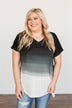 Enjoy Every Moment Ombre Top- Black & Off-White