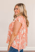 Crazy For You Flutter Sleeve Top- Coral