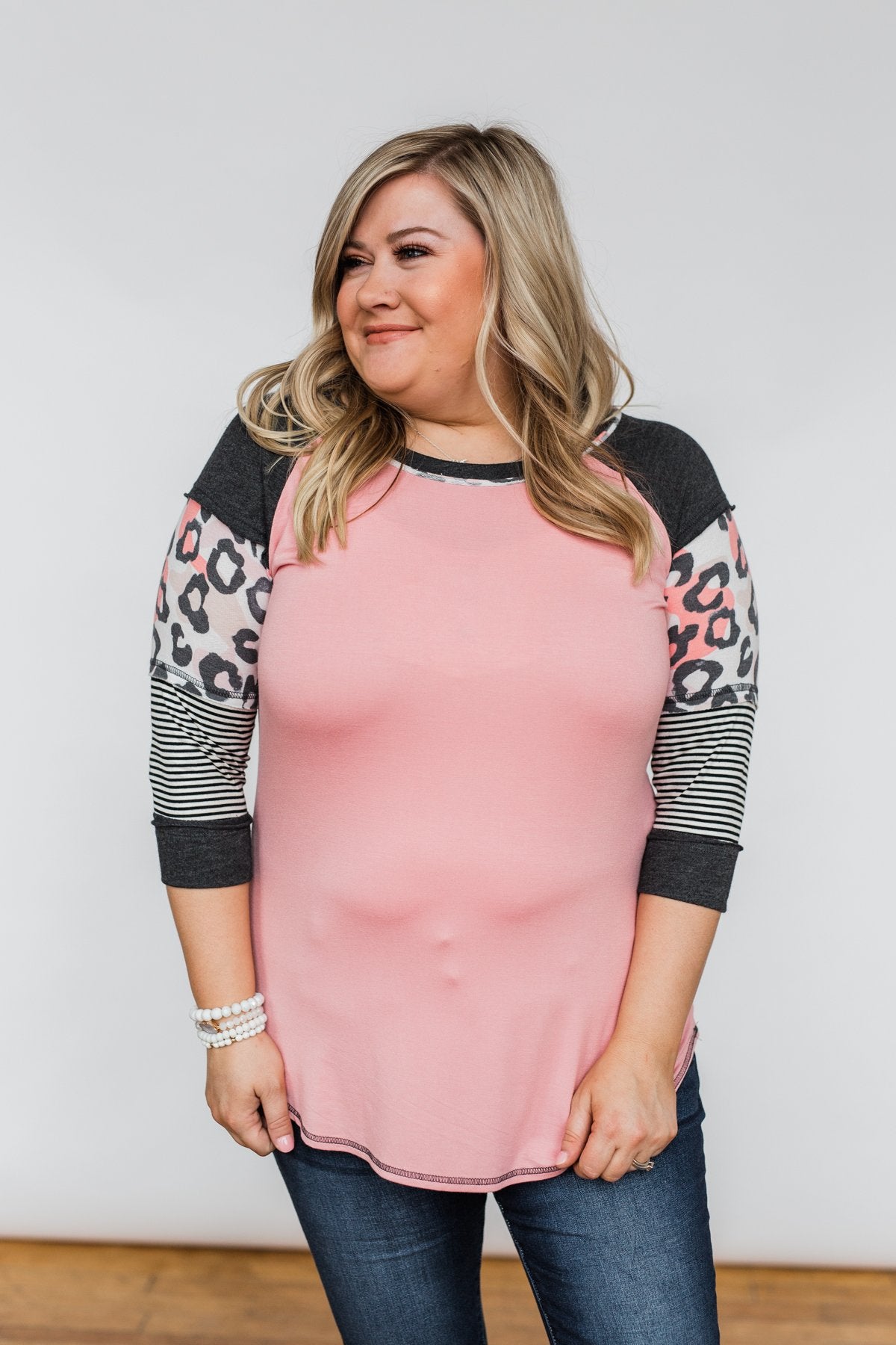 Ready For An Adventure Detail Top- Pink