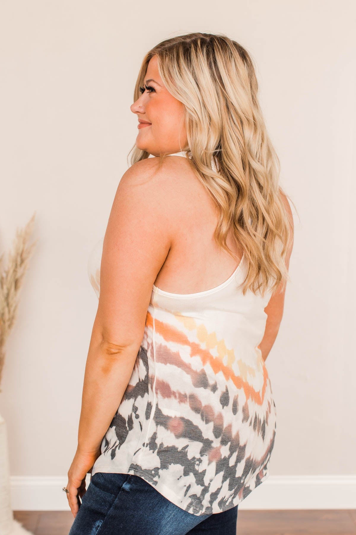 Get What I Fantasize Tie Dye Tank- Ivory